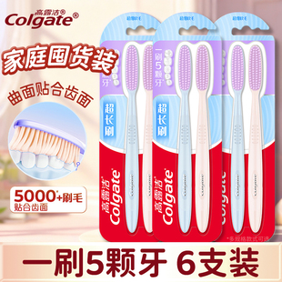 高露洁超长头成人长头软毛深洁密泡牙刷正品软毛情侣装成人牙缝刷
