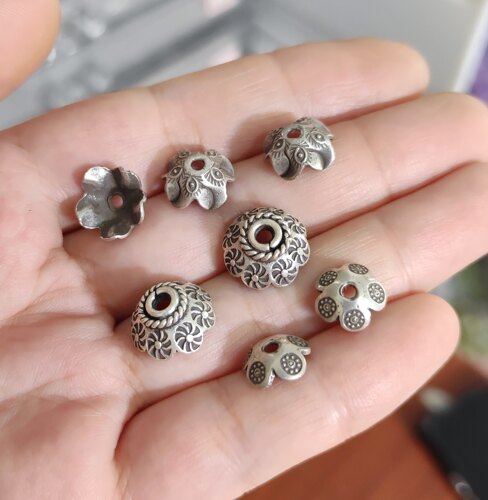 泰国清迈手工银花托手链项链配饰diy手作材料配件100元包邮239 8