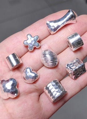 S925纯银白色手工银手链项链配件diy手作配饰材料100元包邮522 5