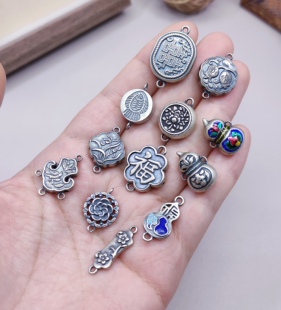 779 S925纯银双耳手链项链耳环配件diy手作双耳材料100元 包邮