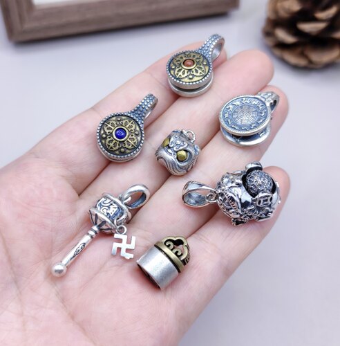 S925纯银醒狮卡扣吊坠手链项链挂件diy手作材料100元包邮628 2