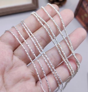 泰国清迈手工银细银管碎银子手链项链配件diy材料100元 728 包邮