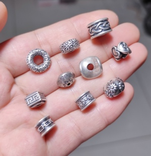 471 包邮 S999纯银手链项链配件diy手作串珠材料飞碟隔片100元