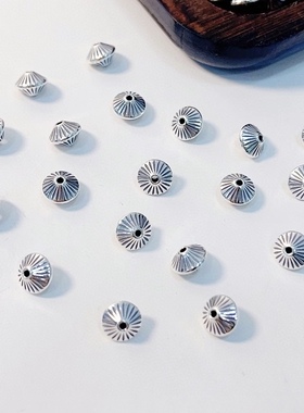 S925纯银精工飞碟隔珠DIY饰品串珠配件编绳隔片100元包邮504 6