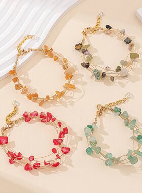 铜丝手链项链碎石diy原创批发10条30条起做一手源头可包工包料