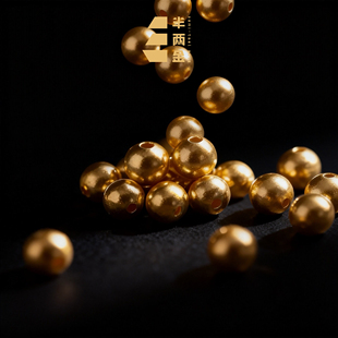 【半两金】足金999小金珠古法珠光面转运猫眼珠DIY散珠配件手串D