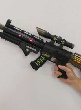 东发电动玩具枪AK47振动闪光八音抢男孩儿童狙击冲锋枪礼物玩具