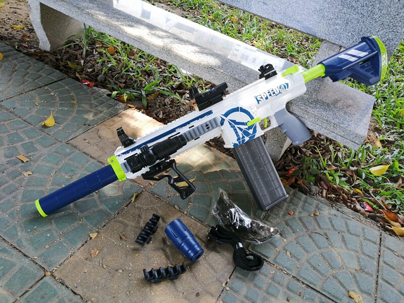 乐辉M416软弹枪拉栓上膛发射器EVA海绵软弹球突击步MP5玩具枪