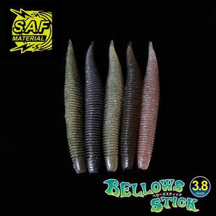 日本进口GEECRACK螺纹路亚饵BELLOWS STICK旋风薯条 针尾棒虫软饵