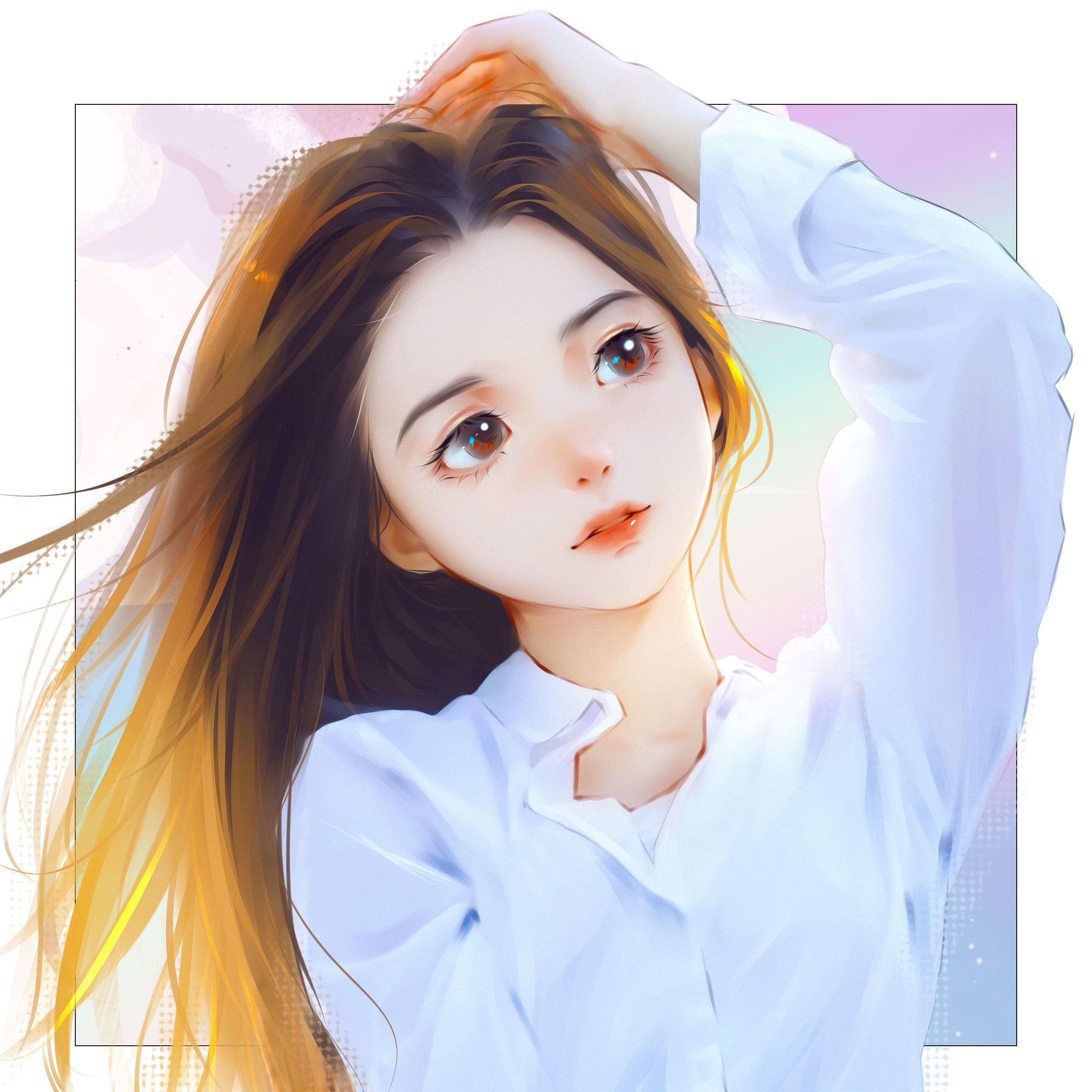 转手绘娃娃风q版头像动漫卡通形象约稿情侣真人肖像漫画礼物代画