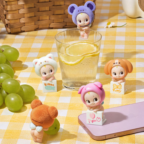 MINISO名创优品丘比动物趴趴乐手办盲盒桌面摆件潮玩可爱生日礼物