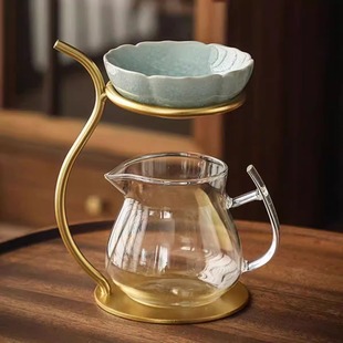 陶瓷茶滤茶漏支架一体茶隔茶具防烫泡茶配件茶海公道杯过滤分茶器