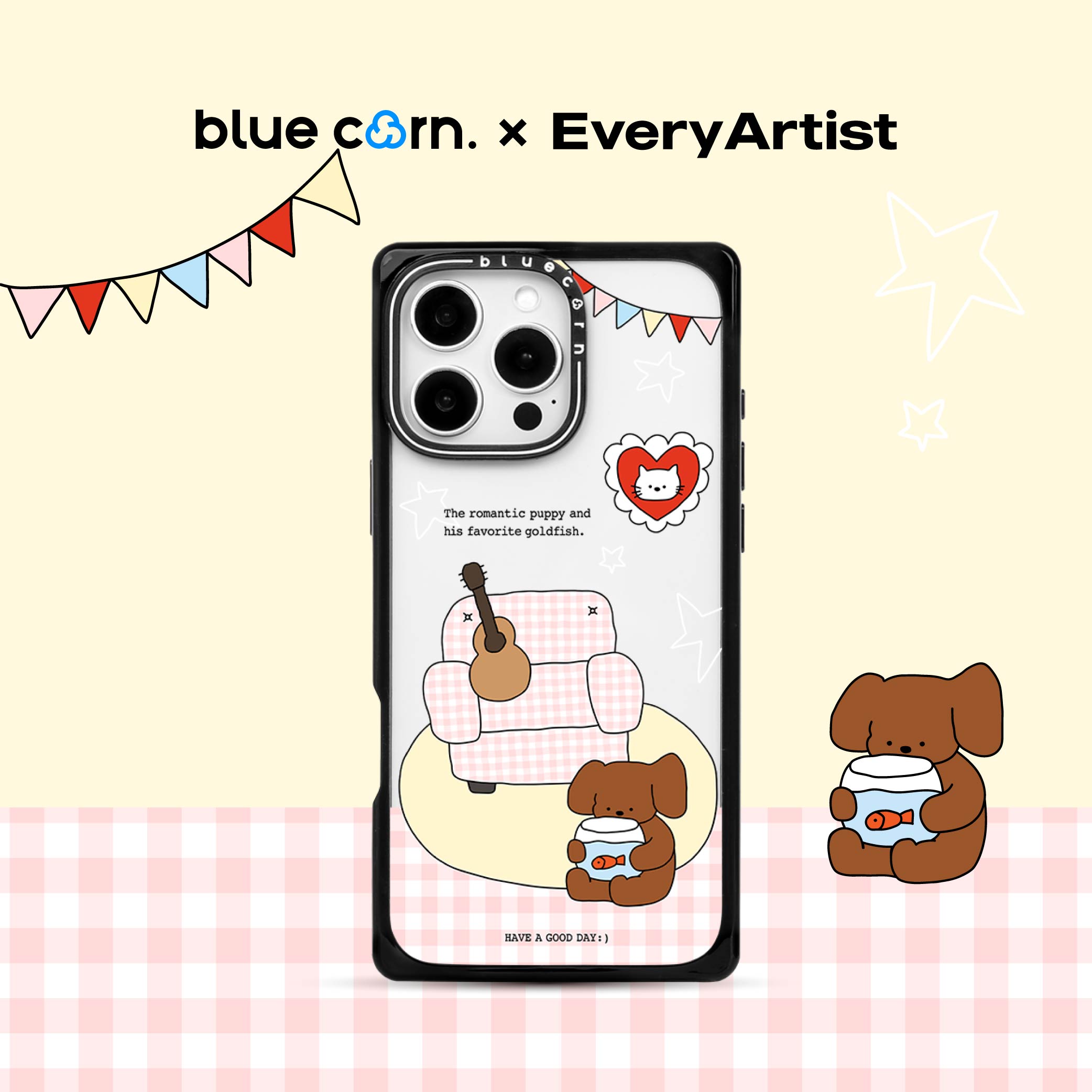 【bluecorn】蓝色苞米艺术家浪漫小狗适用于苹果iPhone 17/16/15/pro/max 磁吸magsafe防摔手机壳卡通保护套