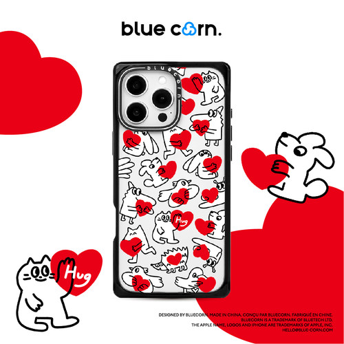 【bluecorn】原创黑糖布丁爱心抱抱直角边系列适用iPhone17 PROMAX保护壳16promax磁吸magsafe防摔方形手机壳