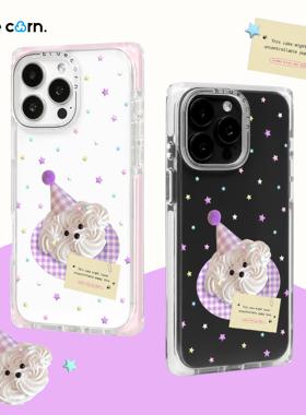 【bluecorn】蓝色苞米原创狗狗蛋糕适用于iPhone 17/16/15PRO/MAX magsafe镜面磁吸防摔全包卡通手机壳保护套