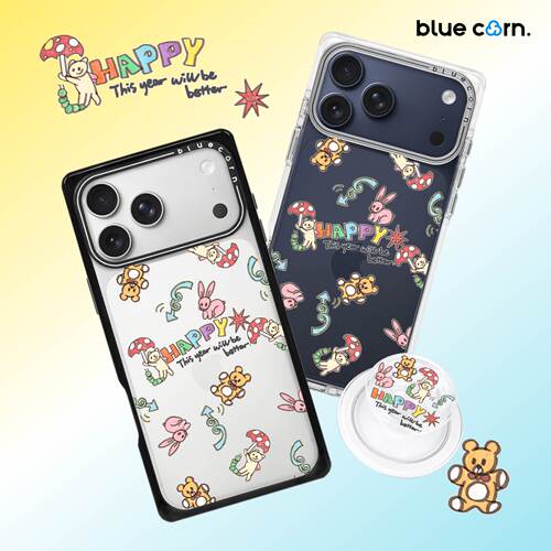 【bluecorn】蓝色苞米原创快乐玩偶适用于iPhone 17/16/15PRO/MAX magsafe镜面磁吸防摔手机壳全包保护套