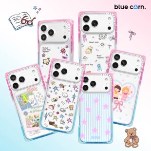 【bluecorn】蓝色苞米晶透粉蓝奶方合集适用于苹果iPhone17/16/15/PRO/MAX magsafe磁吸方形渐变直角边手机壳
