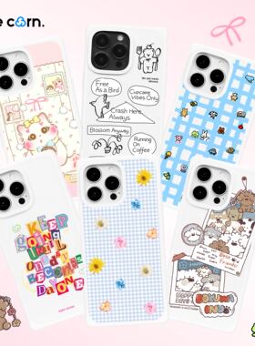 【bluecorn】蓝色苞米奶油泡芙Milkangel合集适用于iPhone16/15/PRO MAX magsafe 磁吸方形直角边防摔手机壳
