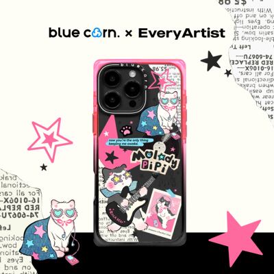 【bluecorn】蓝色苞米艺术家系列摇滚pipi适用于iPhone 16/15/14PRO MAX magsafe镜面磁吸全包防摔手机壳 套
