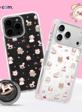 【bluecorn】蓝色苞米原创复古小熊木马 适用于iPhone 17/16/15 PRO/MAX magsafe镜面磁吸防摔手机壳 保护套