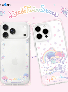 三丽鸥正版授权 双子星系列方形直角边手机壳适用于iPhone17/16/15/PRO MAX magsafe磁吸防摔全包保护套