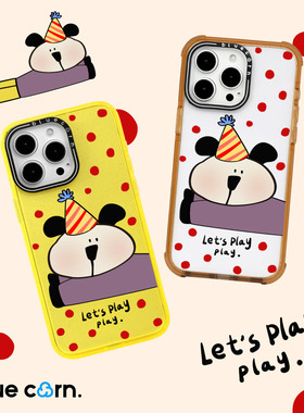 【bluecorn】蓝色苞米卡通波点小熊适用于苹果iPhone 17PRO MAX16pro15magsafe镜面磁吸全包防摔保护套手机壳