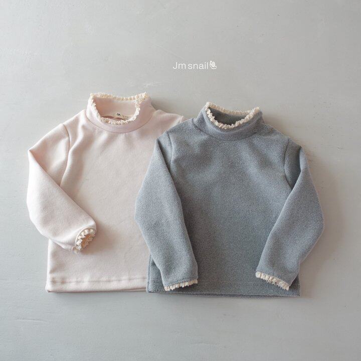 NNKIDS韩国进口正品童装代购女童儿童韩系花边领毛绒高领打底衫