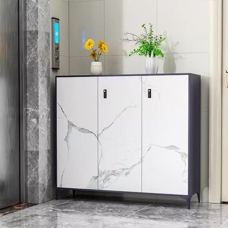 带锁鞋柜门口家用门外走廊密码锁储物柜户外过道钢制室外防盗柜子