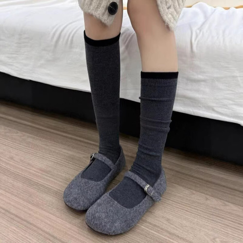 羊毛保暖小腿袜子女秋冬季款加厚