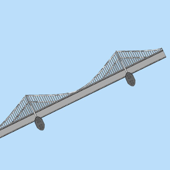 修复好的斜拉桥模型图纸可直接用于d打印模型三维图纸stl格式