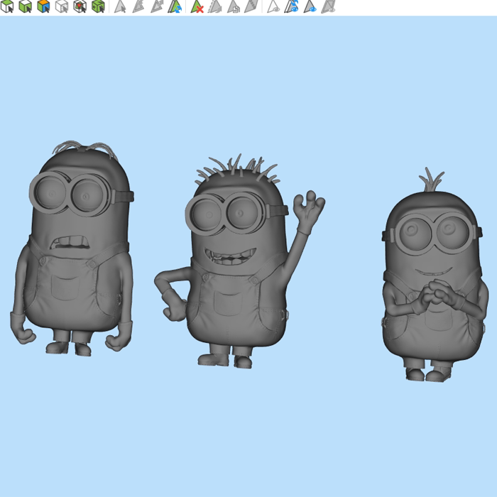 3个造型的小黄人模型01200921三维图纸(stl格式)