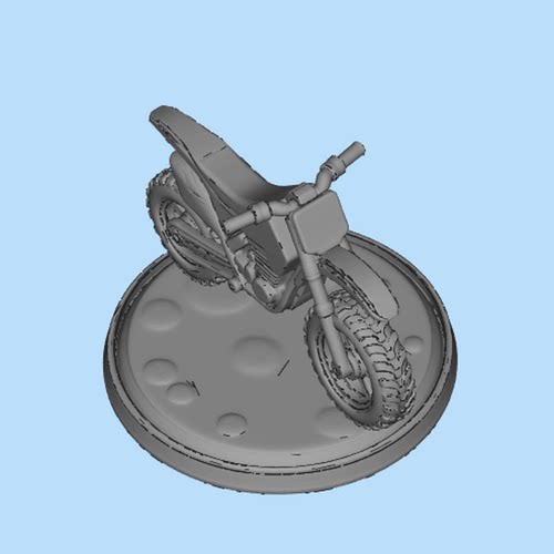 STL带底座的摩托车模型0120251219 3D图纸（STL格式）