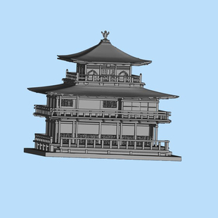金阁寺建筑模型三维图纸（STL格式）