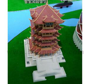 全彩3D打印黄鹤楼,江汉关,城门,滕王阁古建筑模型无需后期上色