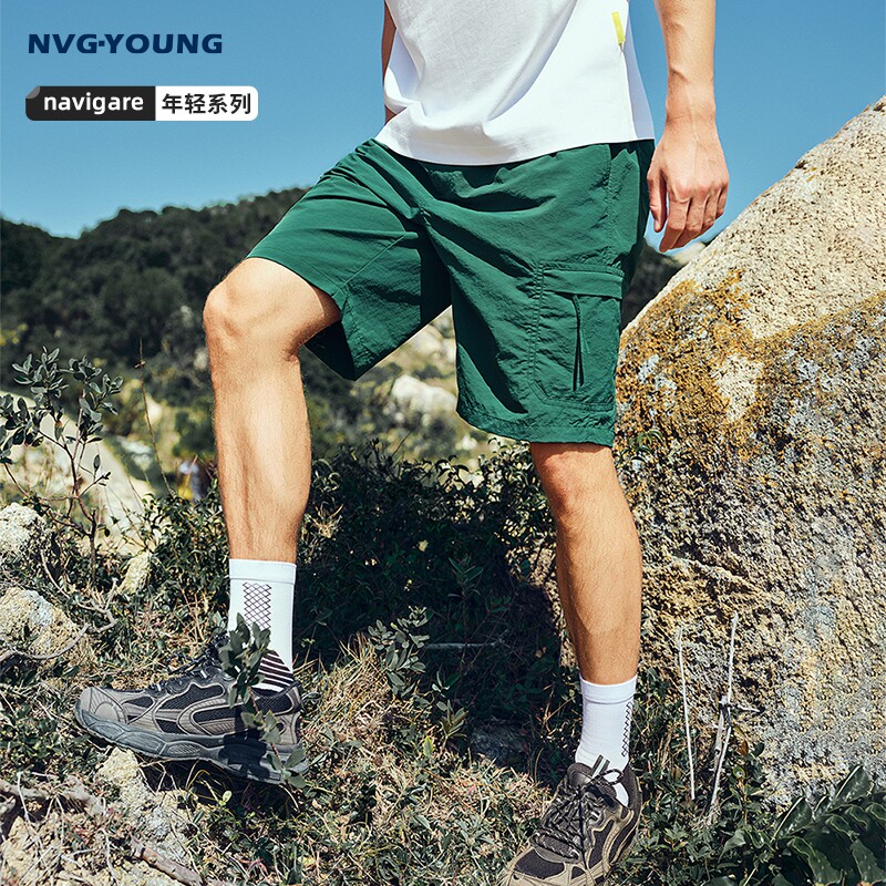 Navigare意大利小帆船户外休闲五分裤男2026夏季多口袋工装中裤