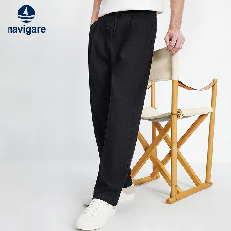 [凉感]Navigare意大利小帆船棉麻休闲裤男2026春夏新款