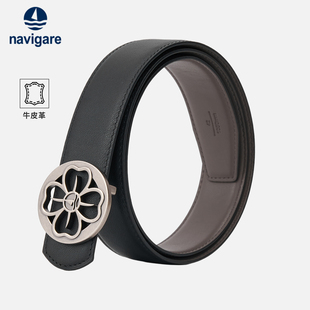 Navigare意大利小帆船牛皮革腰带男士 休闲针扣皮带 2026新款