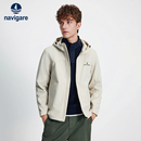 休闲通加绒保暖外套 秋冬新款 Navigare意大利小帆船带帽夹克衫 男士