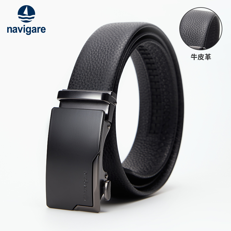 Navigare男士牛皮自动扣皮带