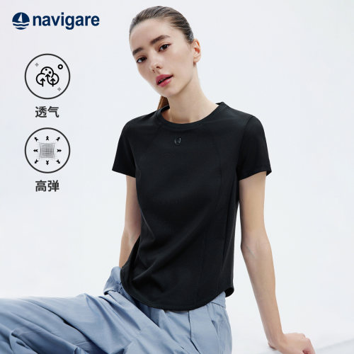 Navigare高弹修身圆领短袖T恤