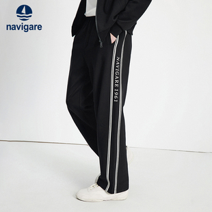 2025秋季 休闲裤 新款 时尚 Navigare意大利小帆船卫裤 磨毛阔腿裤 男士