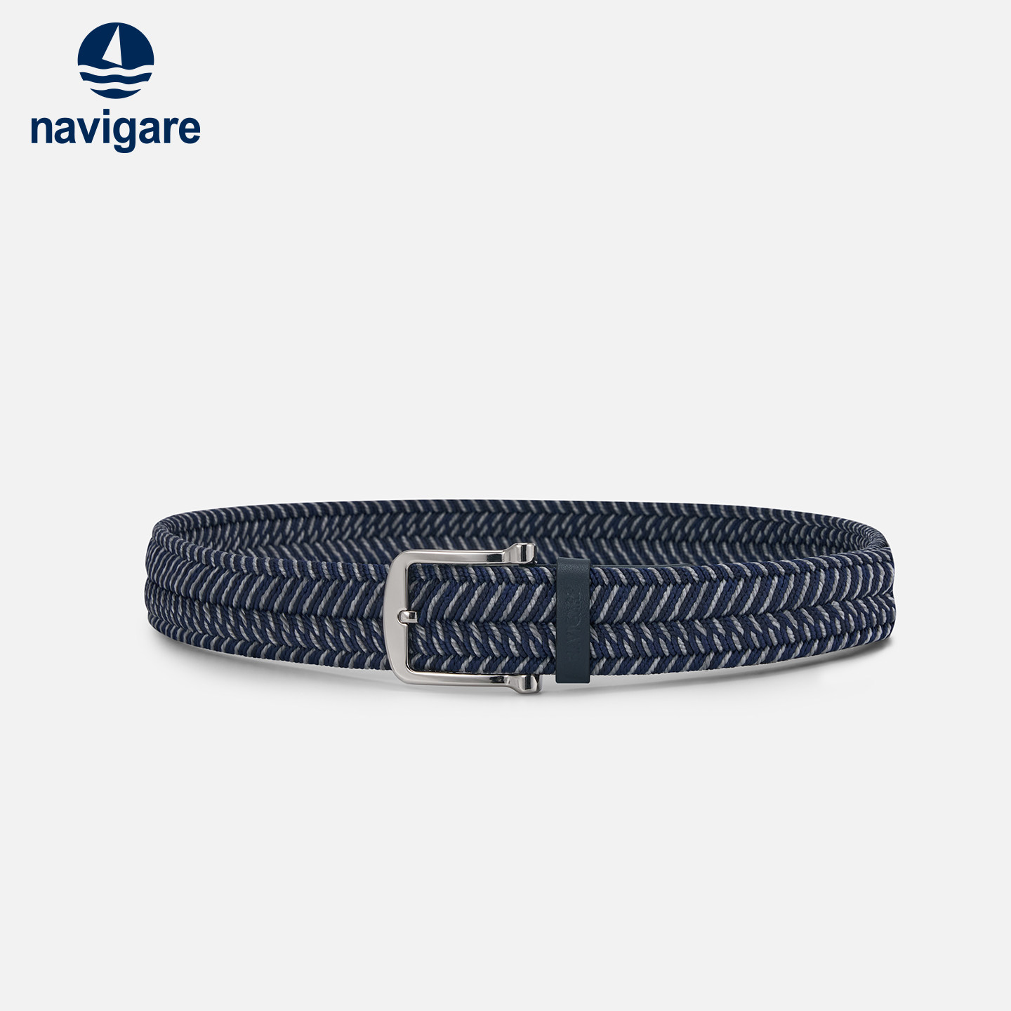 Navigare意大利小帆船蓝白撞色腰带男士2026新款休闲编织
