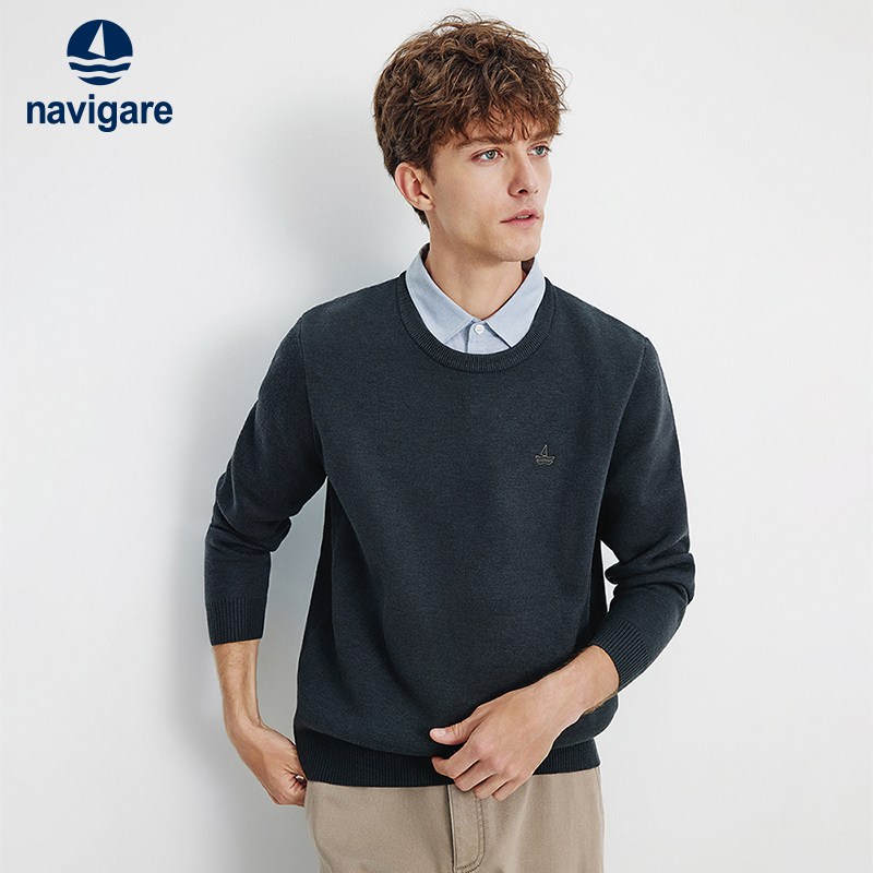 Navigare一体绒假两件针织衫