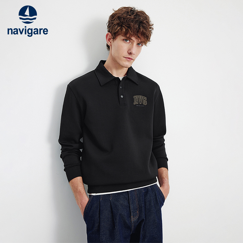 Navigare休闲半开领保暖卫衣