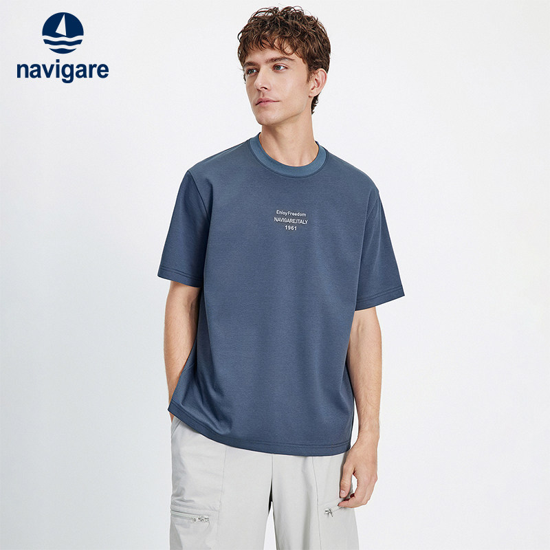 [重磅T]Navigare意大利小帆船蓝色短袖T恤男2026夏季