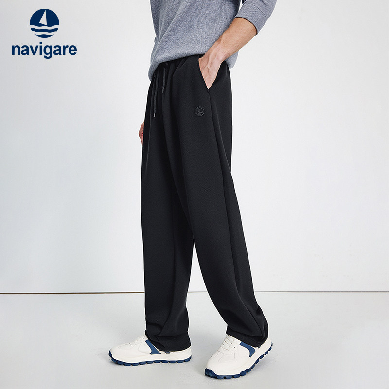 Navigare意大利小帆船通勤微阔休闲裤男秋冬新款老钱风直筒裤,男装,休闲裤,淘宝优惠券,粉丝福利购,淘宝优惠卷