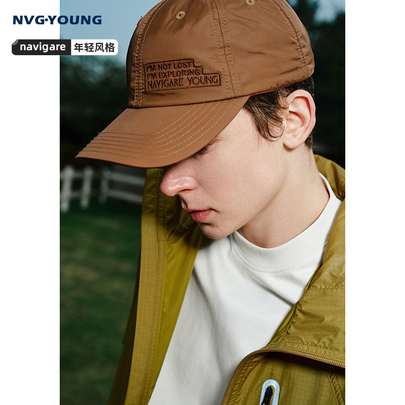 Navigare意大利小帆船圆顶棕色棒球帽男士新款鸭舌帽户外遮阳
