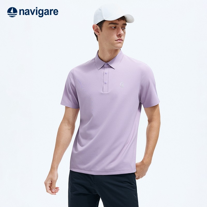 [速干]Navigare意大利小帆船紫色短袖polo衫男2026