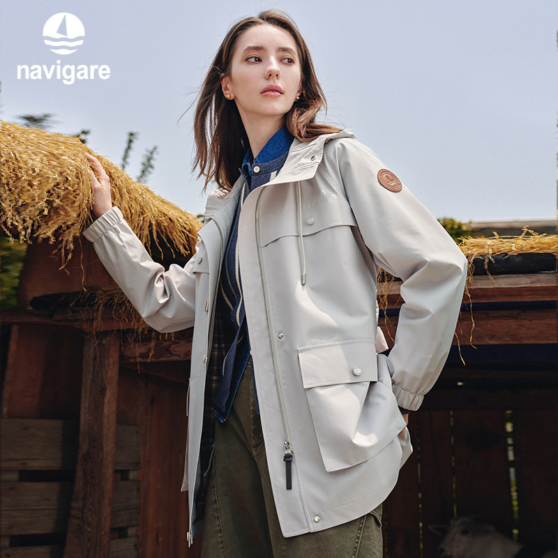 [三防]Navigare意大利小帆船连帽中装风衣女25秋季新款阔