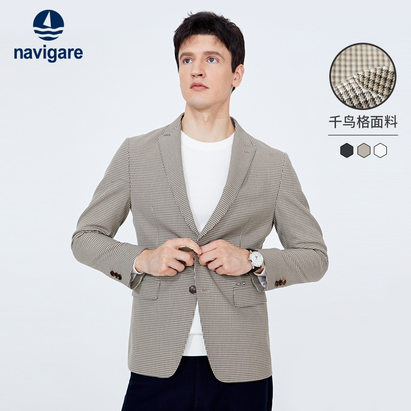 [千鸟格]Navigare意大利小帆船休闲单西装外套男春季新款商